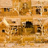 Detail modelu valašské vesničky