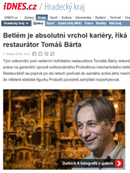 Betlém je absolutní vrchol kariéry, říká restaurátor Tomáš Bárta