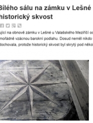 Historický skvost v Bílém sálu na zámku v Lešné